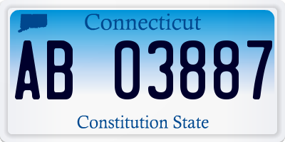 CT license plate AB03887