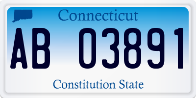 CT license plate AB03891