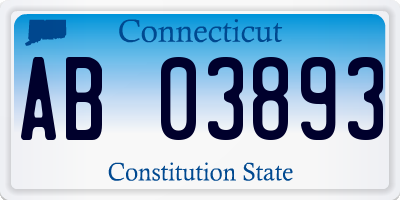 CT license plate AB03893