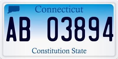 CT license plate AB03894