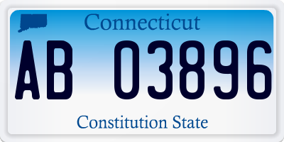 CT license plate AB03896