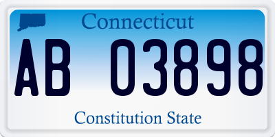 CT license plate AB03898