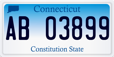 CT license plate AB03899