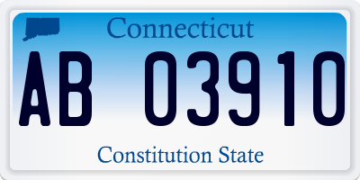 CT license plate AB03910