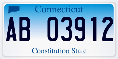 CT license plate AB03912