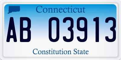 CT license plate AB03913