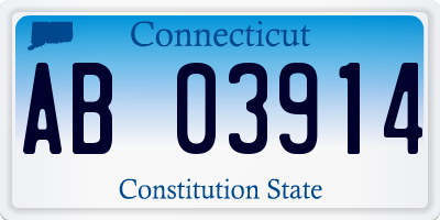 CT license plate AB03914