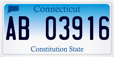 CT license plate AB03916