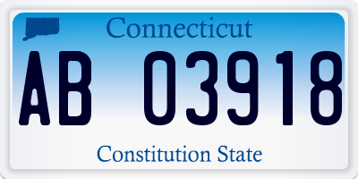 CT license plate AB03918