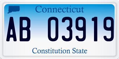 CT license plate AB03919