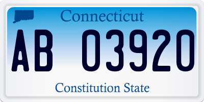 CT license plate AB03920