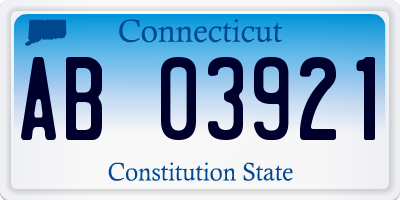 CT license plate AB03921