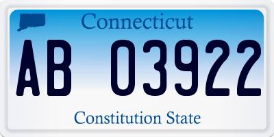 CT license plate AB03922