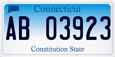 CT license plate AB03923