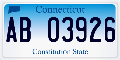 CT license plate AB03926