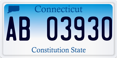 CT license plate AB03930