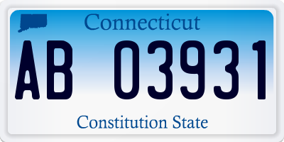 CT license plate AB03931