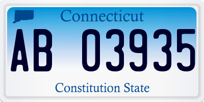 CT license plate AB03935