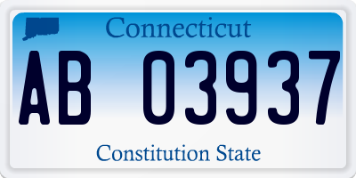 CT license plate AB03937