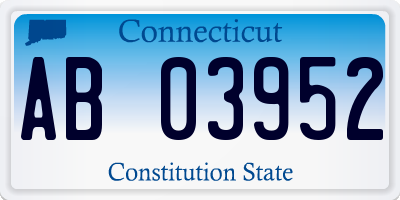 CT license plate AB03952