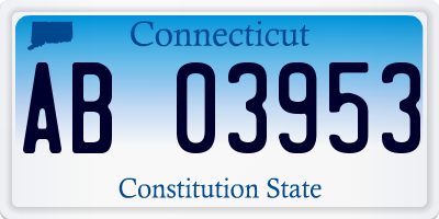 CT license plate AB03953