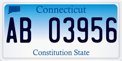 CT license plate AB03956