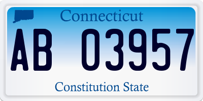 CT license plate AB03957