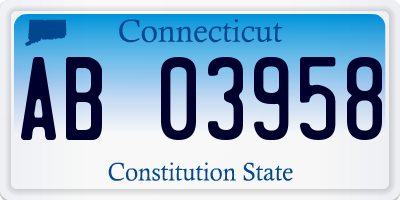 CT license plate AB03958