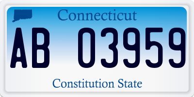 CT license plate AB03959