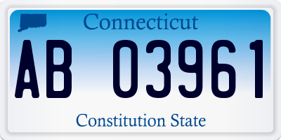 CT license plate AB03961