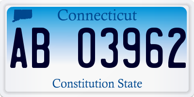 CT license plate AB03962