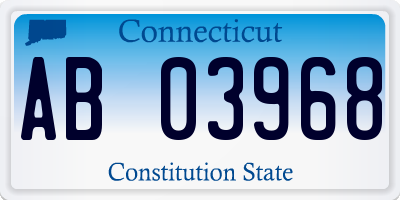 CT license plate AB03968