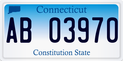 CT license plate AB03970