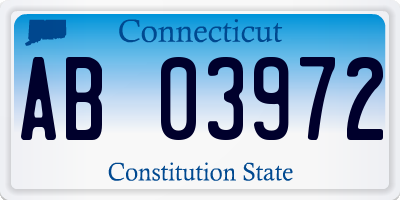 CT license plate AB03972