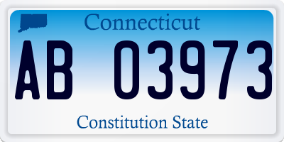 CT license plate AB03973