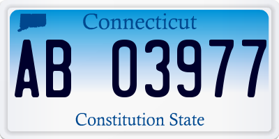 CT license plate AB03977