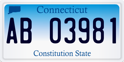 CT license plate AB03981