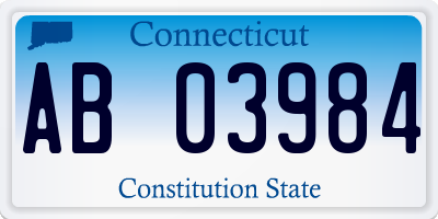 CT license plate AB03984