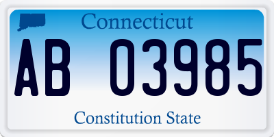 CT license plate AB03985