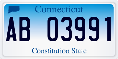 CT license plate AB03991