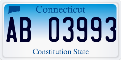 CT license plate AB03993