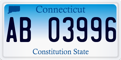 CT license plate AB03996