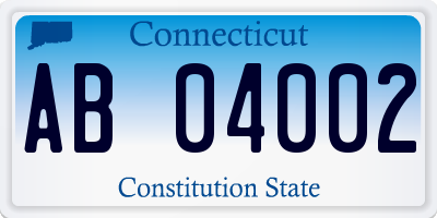 CT license plate AB04002