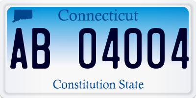 CT license plate AB04004