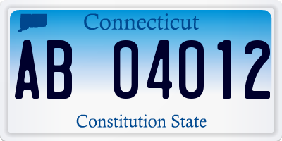 CT license plate AB04012