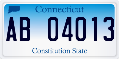 CT license plate AB04013