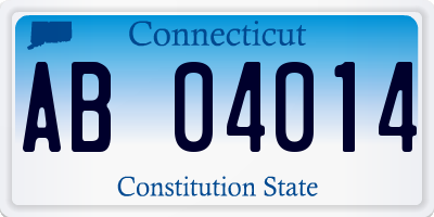CT license plate AB04014