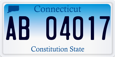 CT license plate AB04017