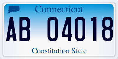 CT license plate AB04018