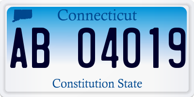 CT license plate AB04019